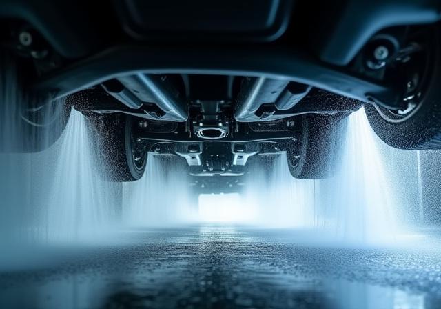 Højtryksspuling af bilens undervogn